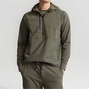 RLX Ralph Lauren Men Size S Performance Terry Half Zip Hoodie Green New Pullover